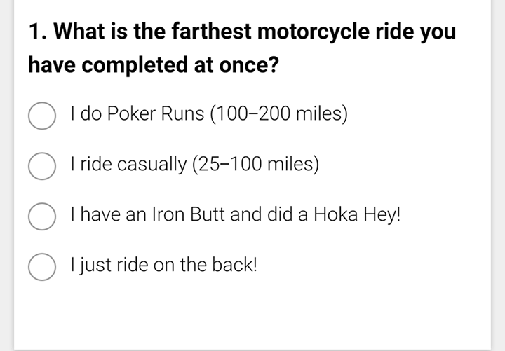 Survey time! We have a lot of  motorcycle riders on here. image