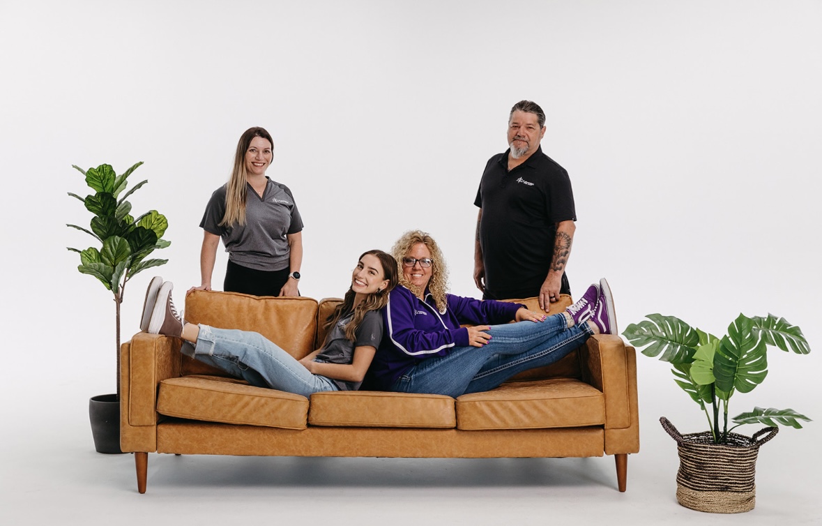 Family in living room